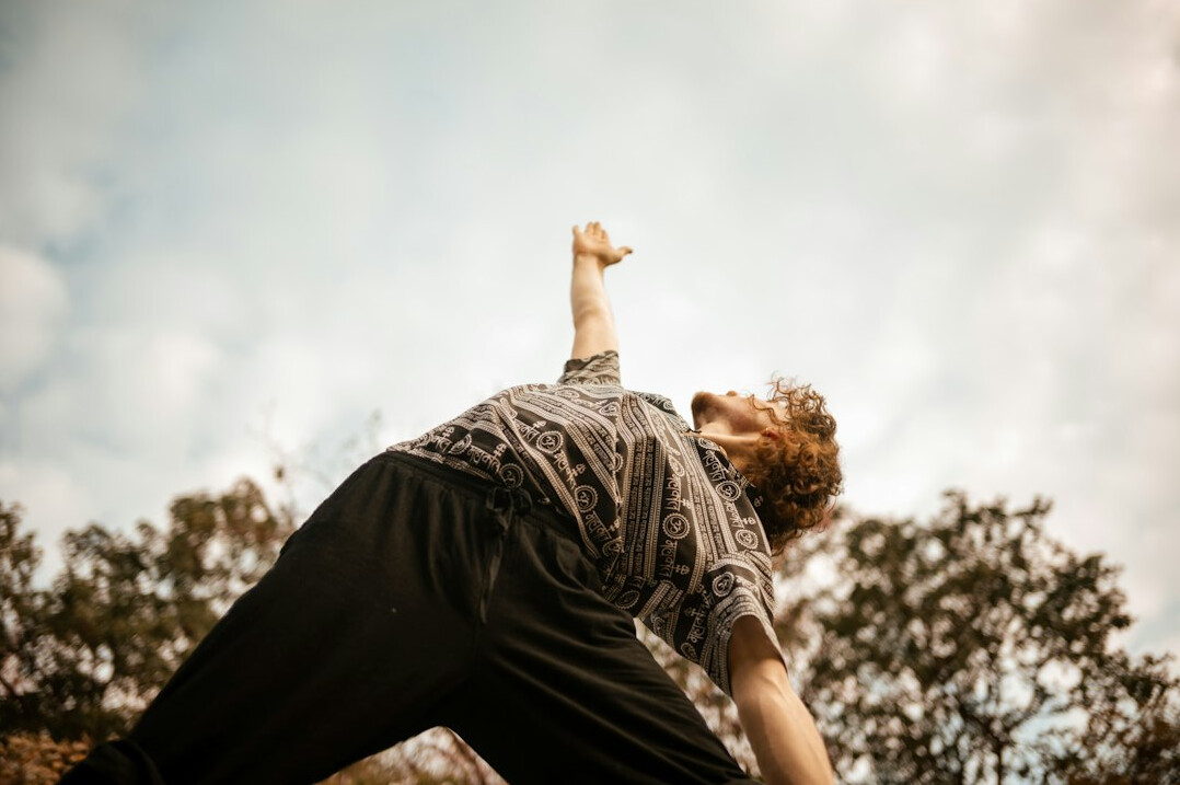 person doing gentle stretches